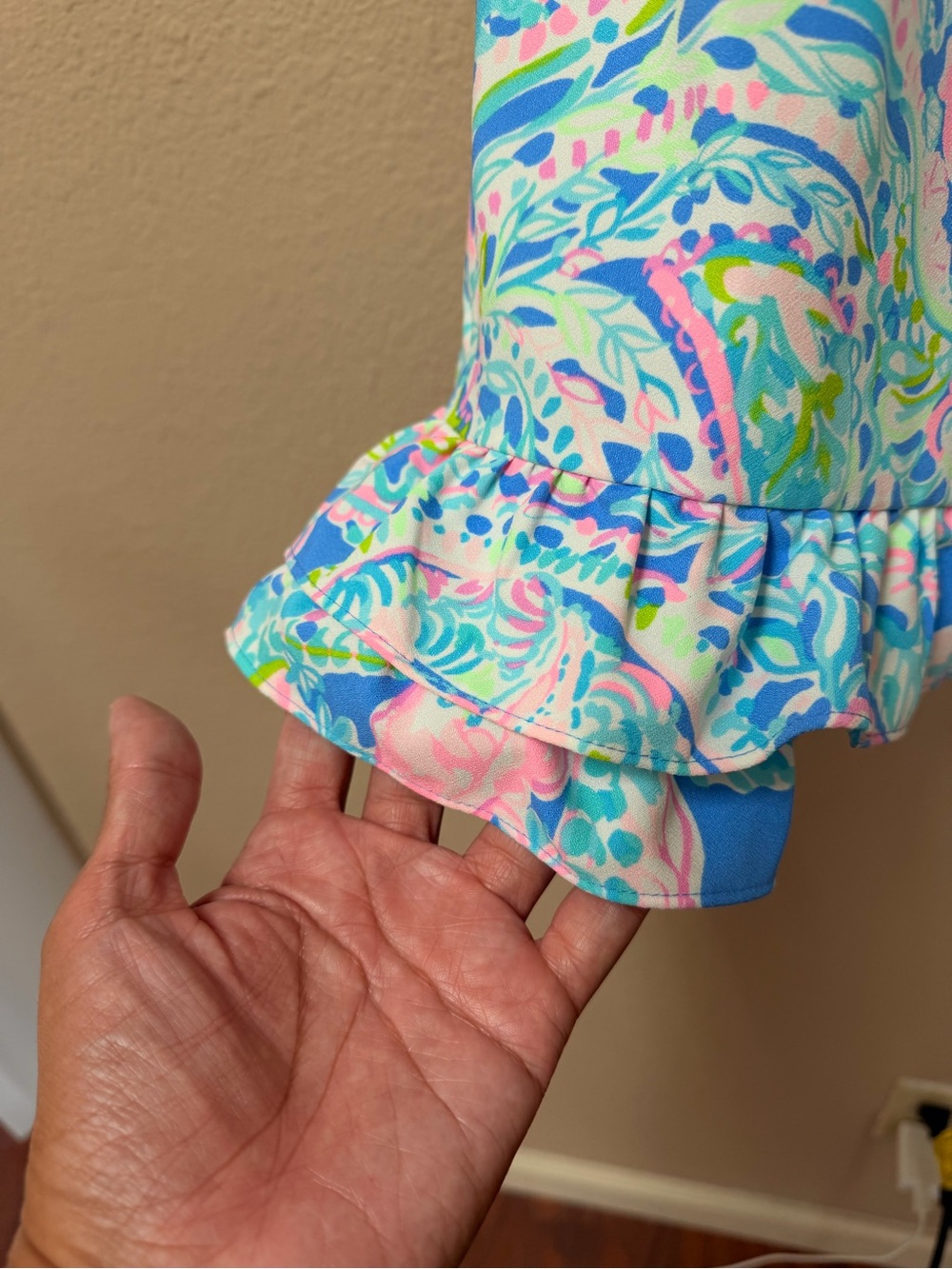 Lilly Pulitzer Masey Short Sleeve Paisley Ruffle-Hem Romper Dress Size 2 - Picture 4 of 10